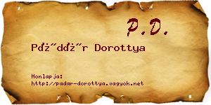 Pádár Dorottya névjegykártya